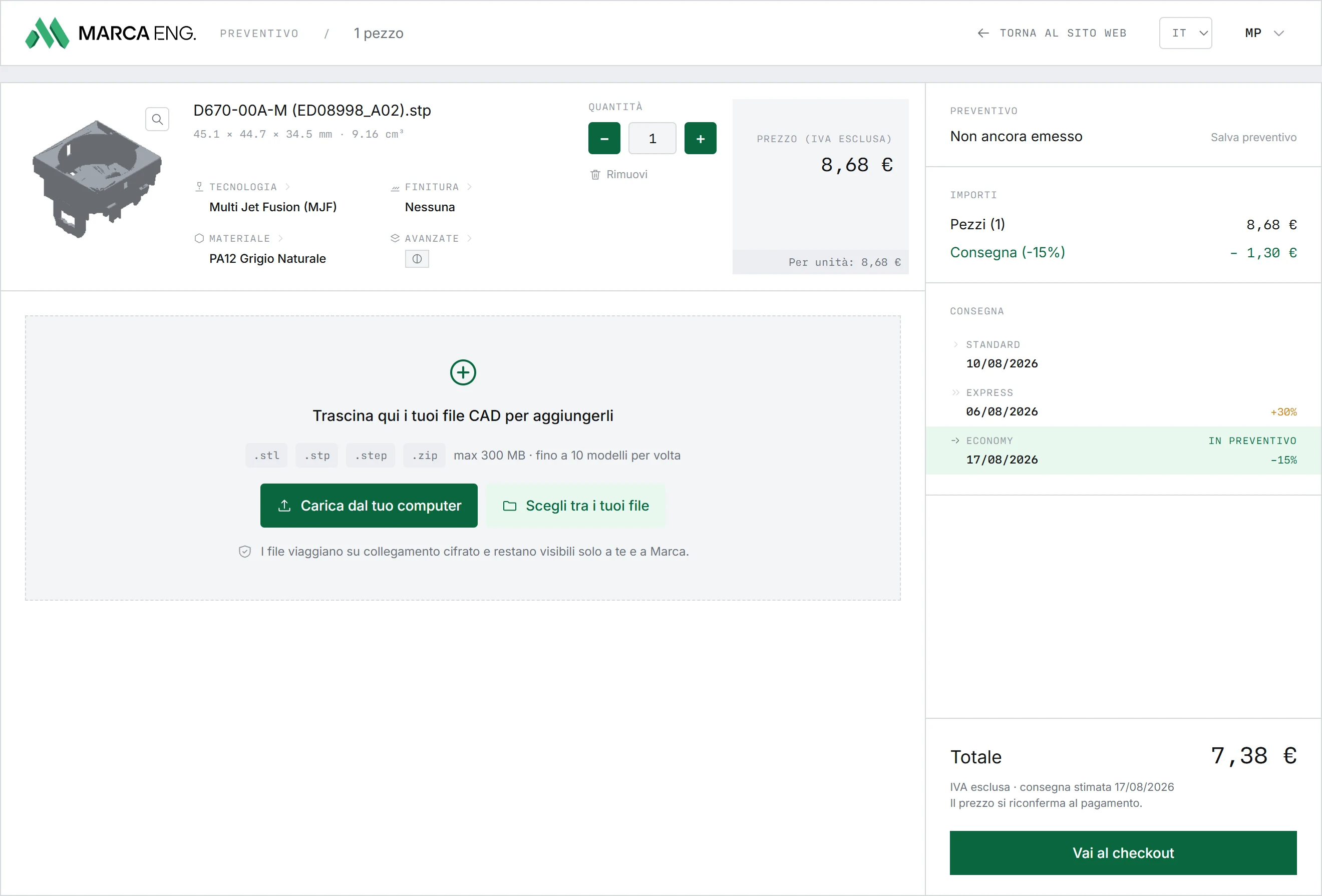 Configuratore preventivi MARCA